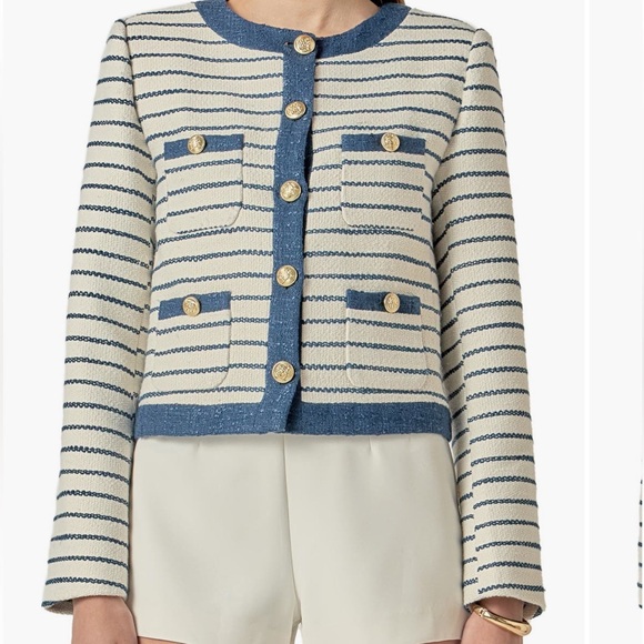 ENGLISH FACTORY CROP BOUCLE JACKET -XS NWT